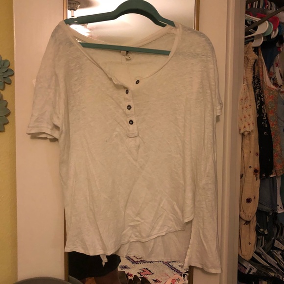Free People Tops - Free People White Button Tee Free People Tops - Free People White Button Tee
